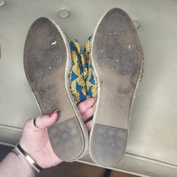 Sam Edelman Wax Cloth African Geometric Pattern Platform Espadrille Mules Sz8.5 - Picture 5 of 5